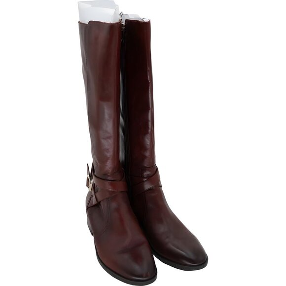 Naturalizer Rena 2 Knee High Boots Saddle Brown Leather Womens Size 9 M